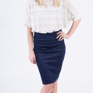 Solid Navy Agnes Dora Pencil Skirt NWT Small
